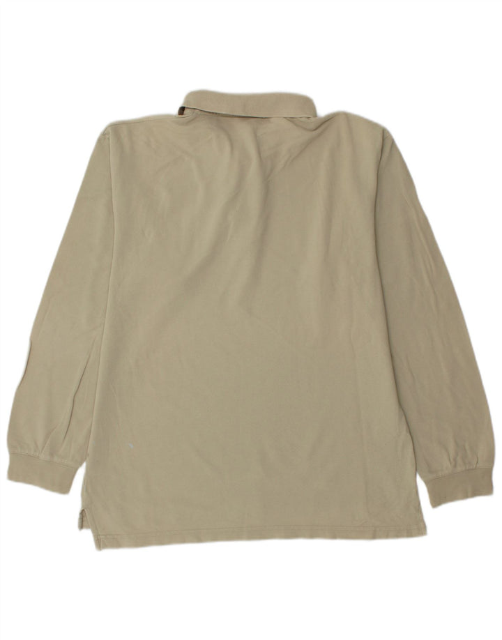 Ανδρικό μακρυμάνικο μπλουζάκι πόλο Asics μικρό μπεζ