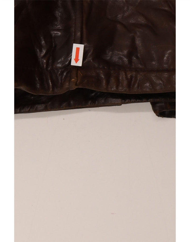 Vintage Ανδρικό Δερμάτινο Μπουφάν IT 54 2XL Καφέ Δερμάτινο
