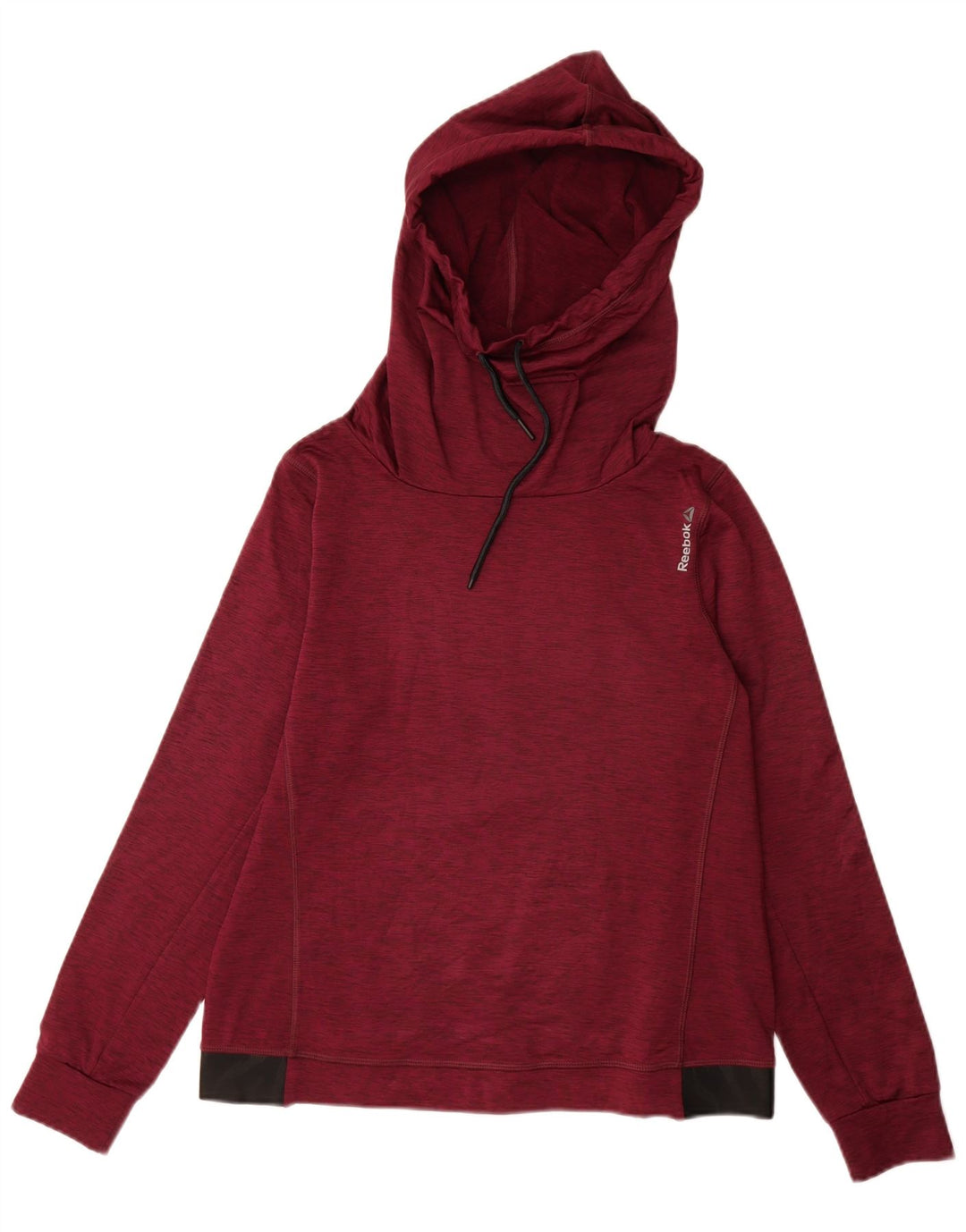 REEBOK Γυναικείο φούτερ με κουκούλα UK 12/14 Medium Maroon Flecked Polyester