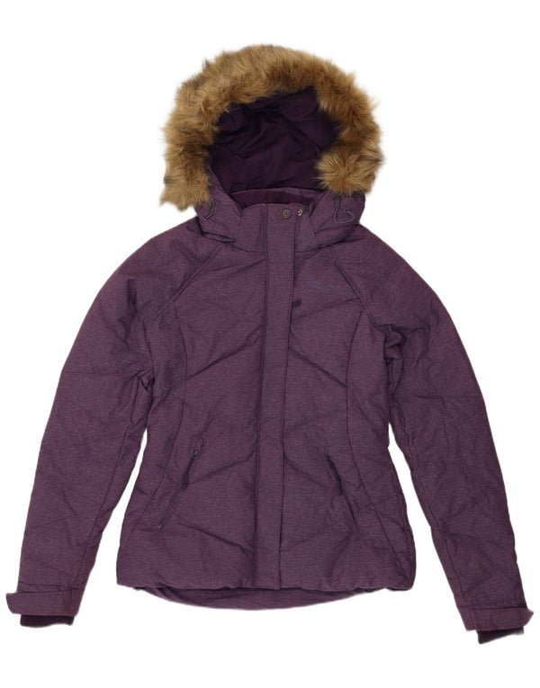 Mountain Warehouse Womens Hooded Padded Jacket UK 6 XS Purple Nylon