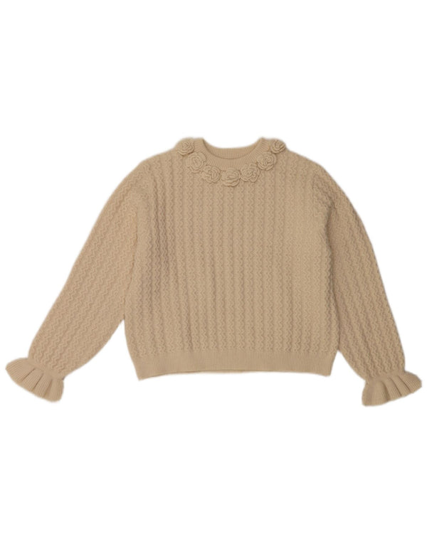 Πουλόβερ Zara Girls Crew Neck Jumper 13-14 Years Beige Floral