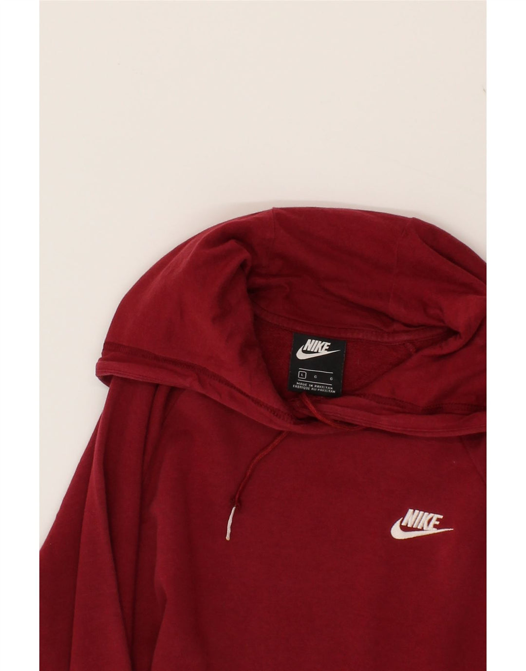 NIKE Mens Hoodie Jumper Large Red Cotton Vintage Nike and Second-Hand Nike from Messina Hembry 