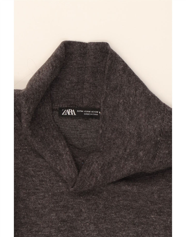 ZARA Womens 3/4 Sleeve Jumper Dress UK 12 Medium Grey Vintage Zara and Second-Hand Zara from Messina Hembry 