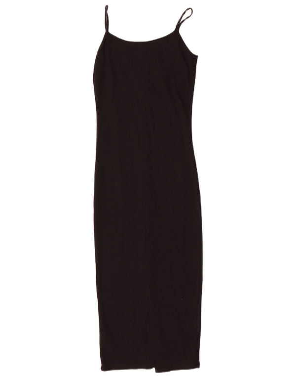 Vintage Γυναικείο Αμάνικο Bodycon Φόρεμα UK 8 Small Black