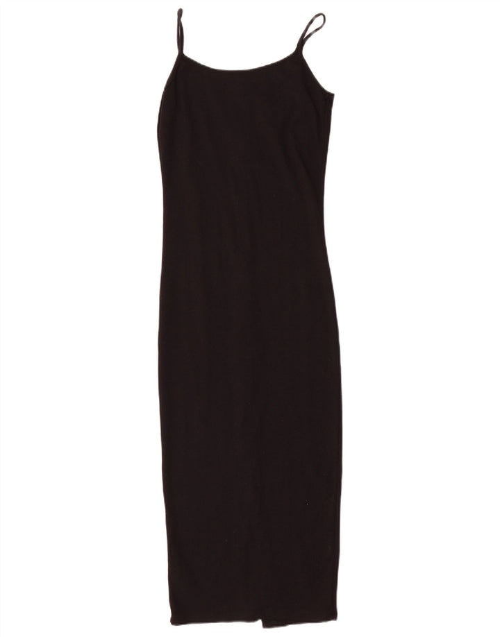 Vintage Γυναικείο Αμάνικο Bodycon Φόρεμα UK 8 Small Black