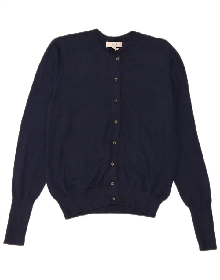 Marks & Spencer Γυναικεία ζακέτα πουλόβερ UK 12 Medium Navy Blue Viscose