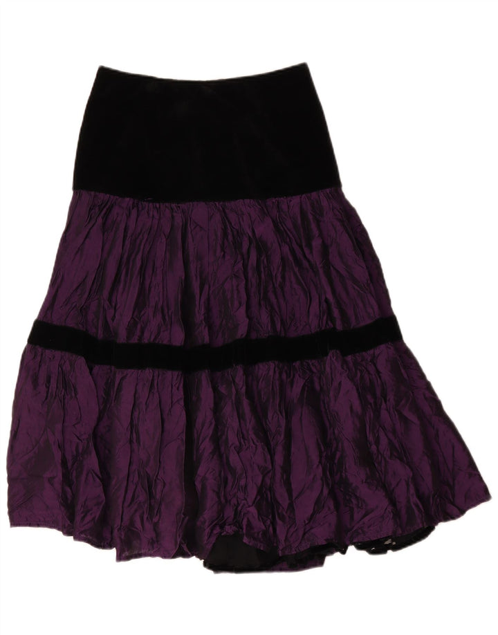 Vintage γυναικεία φούστα IT 42 Medium W28 Purple Colourblock Polyester
