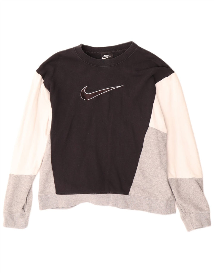 Γυναικείο φούτερ μεγάλου μεγέθους NIKE Jumper UK 16 Large Black Colourblock