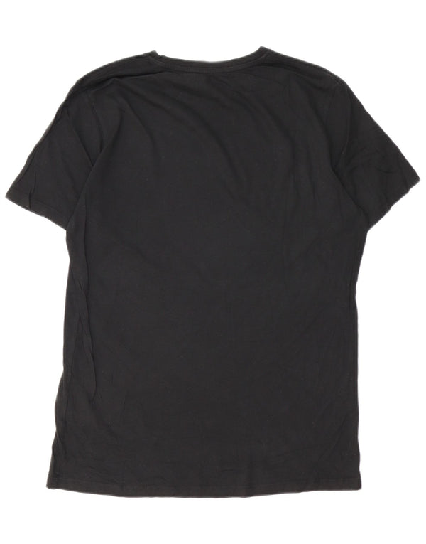 JACK & JONES Ανδρικό γραφικό T-Shirt Top μεγάλο μαύρο βαμβακερό