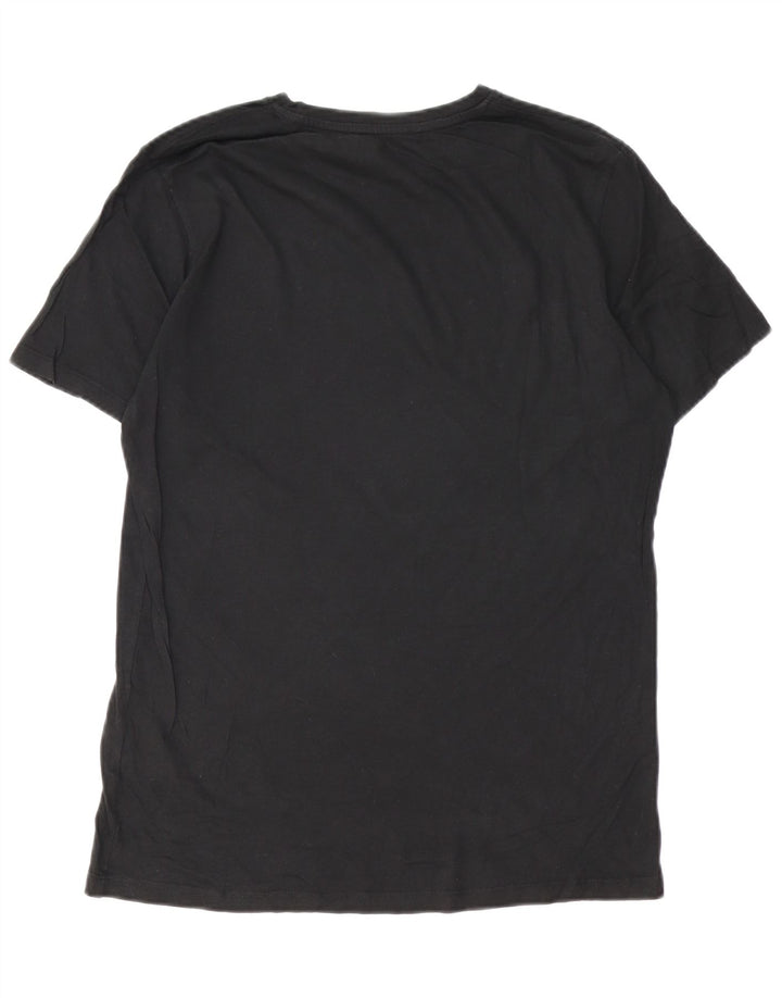 JACK & JONES Ανδρικό γραφικό T-Shirt Top μεγάλο μαύρο βαμβακερό