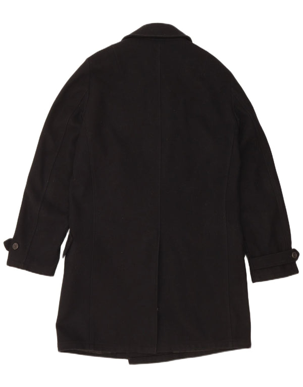 HUGO BOSS Ανδρικό παλτό με διπλό στήθος UK 38 Μέτριο μαύρο παρθένο μαλλί