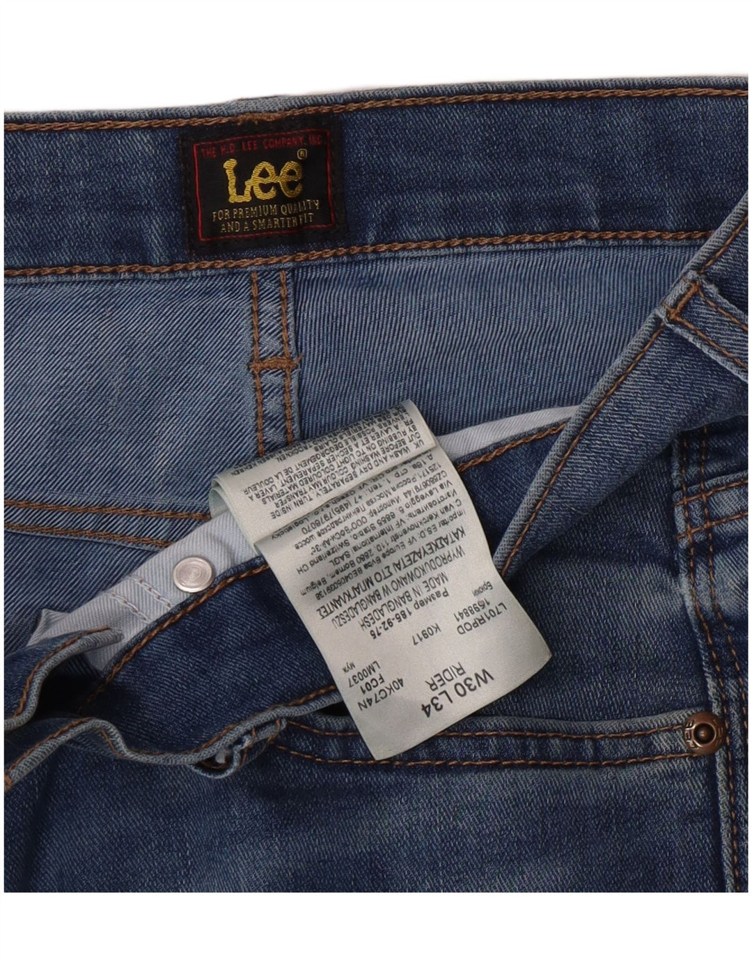Lee Womens Rider Slim Jeans W30 L34 Blue Cotton