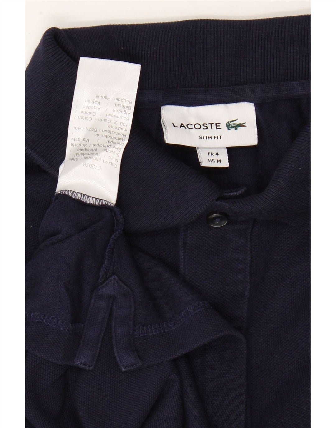 LACOSTE Ανδρικό πουκάμισο Polo Slim Fit, Μέγεθος 4, Βαμβακερό μεσαίο Navy Blue