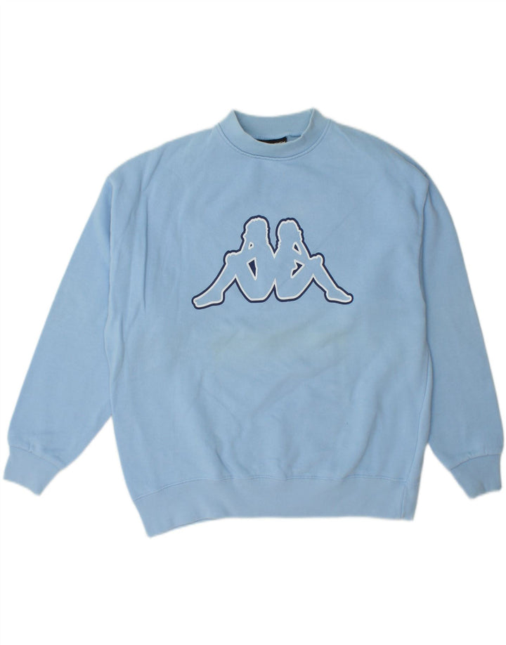 KAPPA Boys Graphic Sweatshirt Jumper 15-16 Years Blue Cotton Vintage Kappa and Second-Hand Kappa from Messina Hembry 