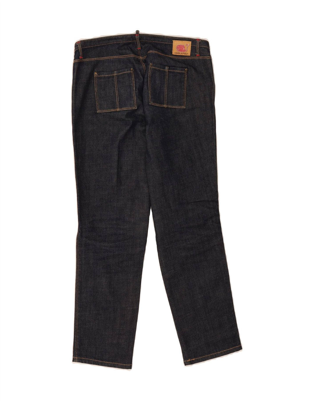DSQUARED Womens Low Waist Straight Jeans IT 40 Medium W28 L26 Navy Blue Vintage Dsquared and Second-Hand Dsquared from Messina Hembry 