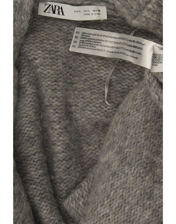 Zara Γυναικεία ζακέτα με μεγάλη γραβάτα μπροστά ζακέτα UK 16 μεγάλο νάιλον