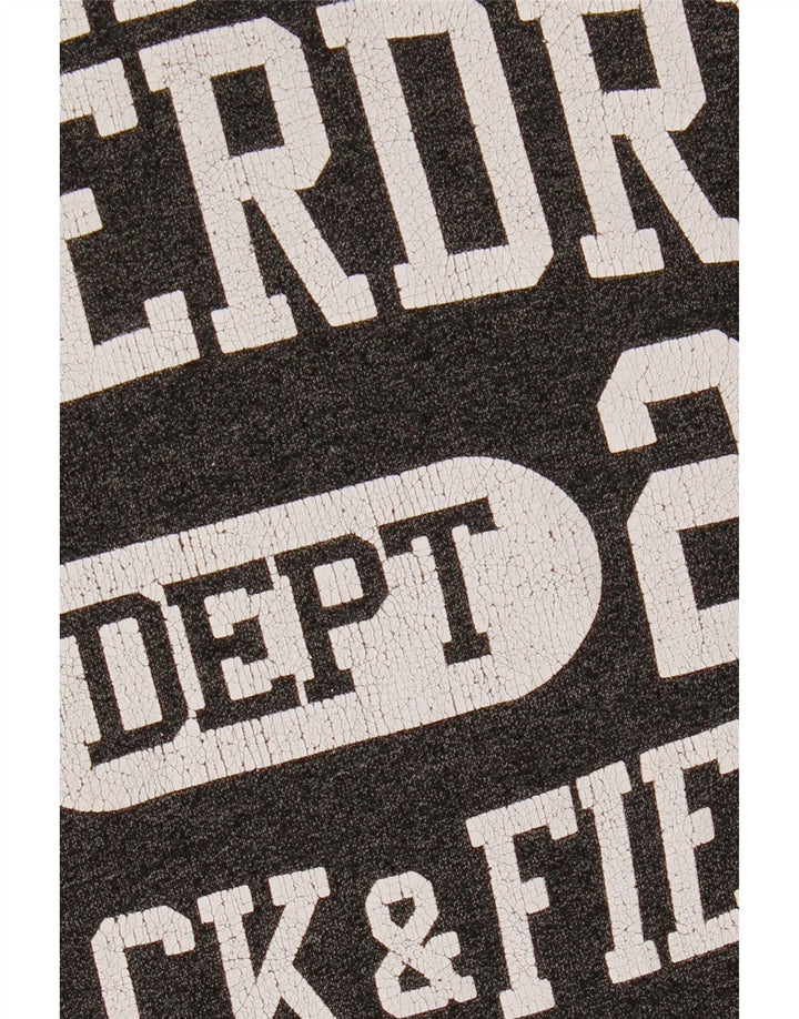 SUPERDRY Ανδρικά γραφικά με κουκούλα στίβου με μεγάλο γκρι χρώμα