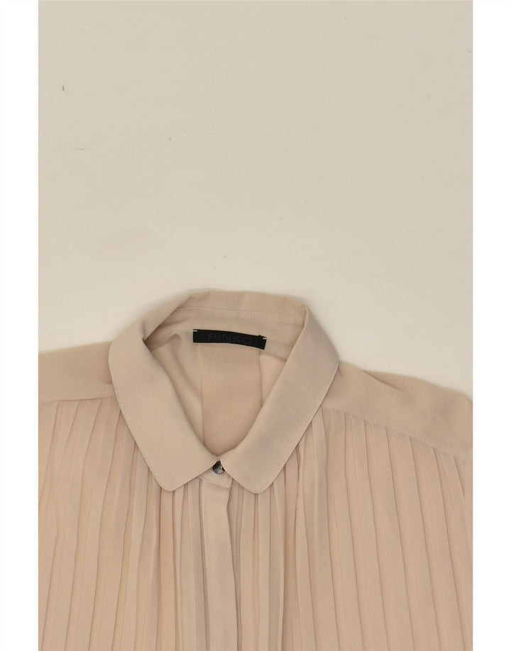 PINKO Γυναικεία Oversized See Through Shirt Μπλούζα UK 10 Small Beige
