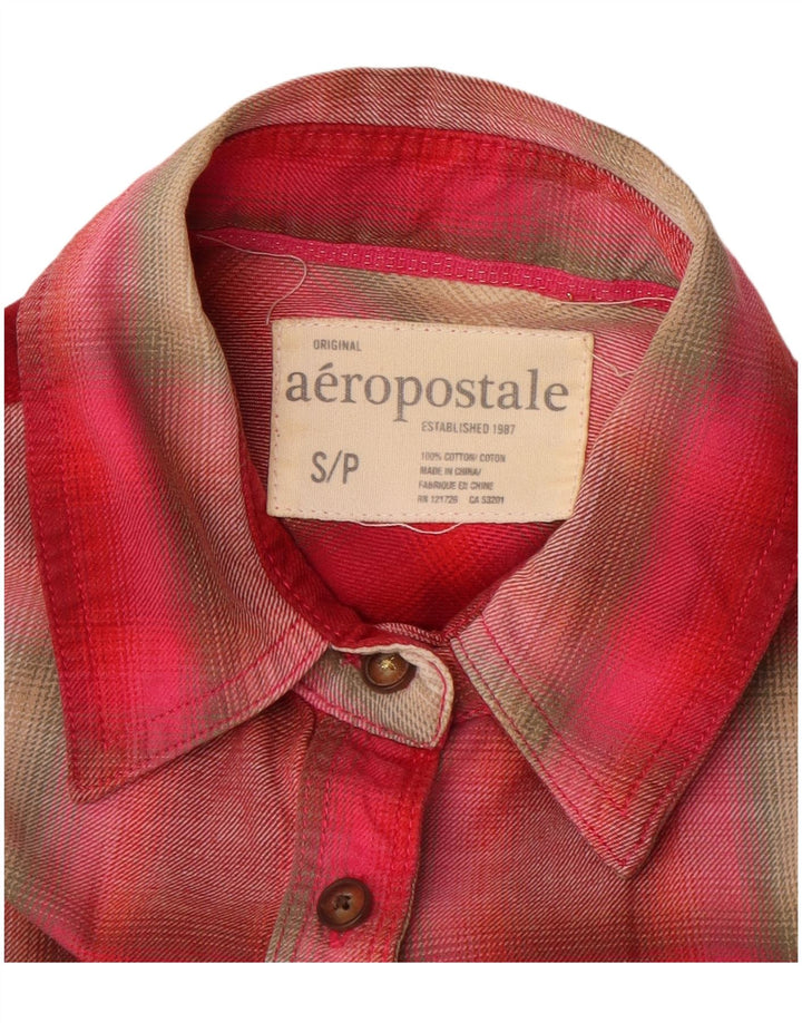 AEROPOSTALE Γυναικείο πουκάμισο UK 10 Small Red Check Cotton