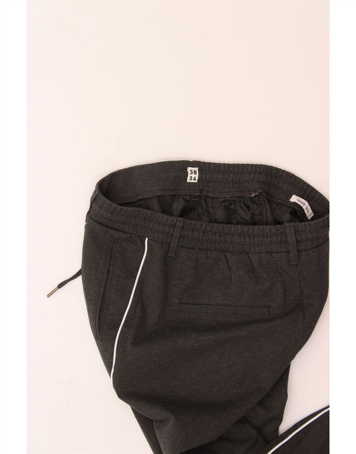 JACK & JONES Womens Tapered Casual Trousers W30 L34 Grey Polyester Vintage Jack & Jones and Second-Hand Jack & Jones from Messina Hembry 