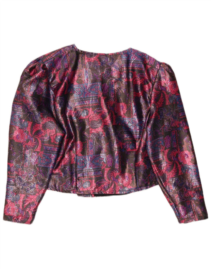 Vintage γυναικείο σακάκι blazer 4 κουμπιών UK 16 μεγάλο πολύχρωμο φλοράλ