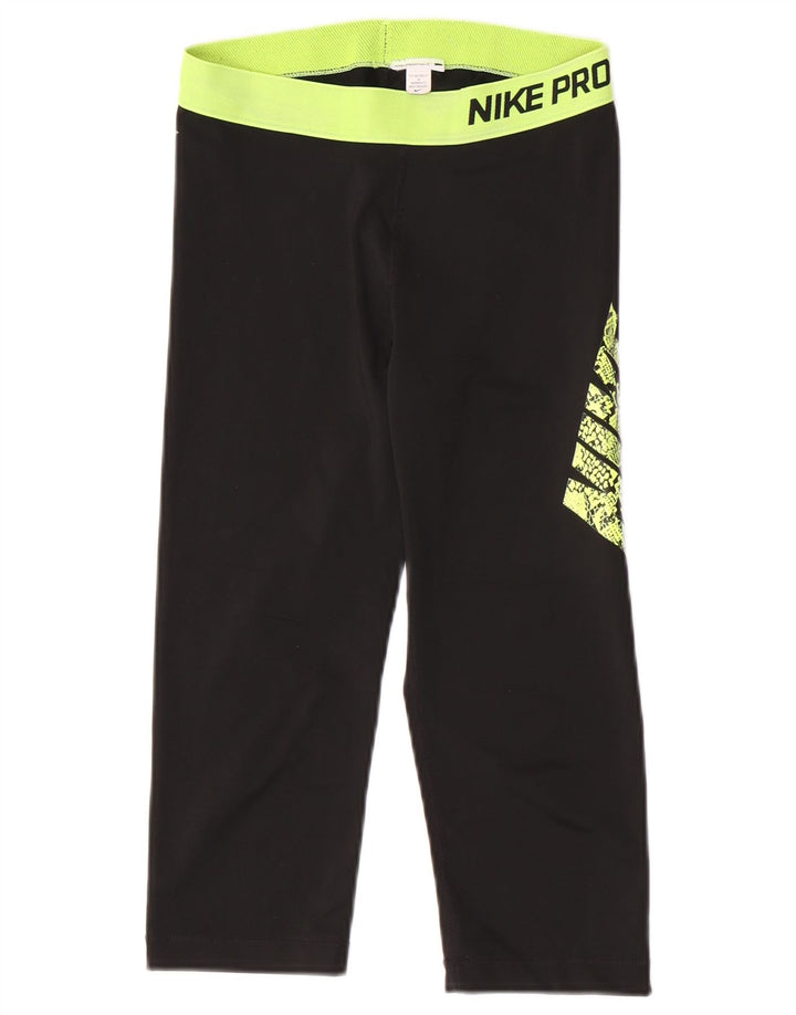 Γυναικεία γραφικά κολάν Capri Nike UK 12 Medium Black Colourblock