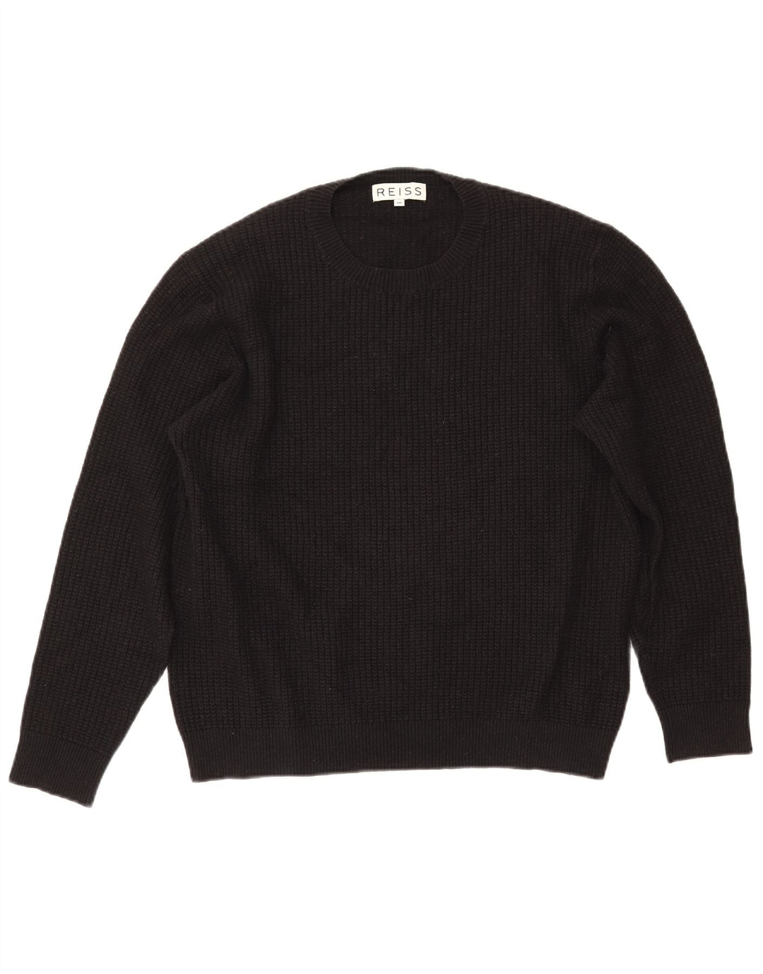 Γυναικείο πουλόβερ REISS Crew Neck Jumper UK 20 2XL μαύρο βαμβακερό