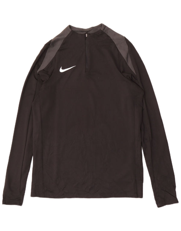 Ανδρική φόρμα NIKE Dri Fit με φερμουάρ πουλόβερ στο επάνω μέρος, μεσαίο μαύρο χρώμα