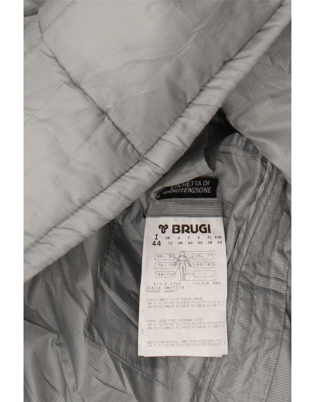 Brugi Γυναικείο μπουφάν με επένδυση UK 12 Medium Grey Polyester