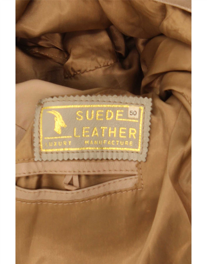 Vintage Ανδρικό Δερμάτινο Μπουφάν IT 50 Large Beige Leather