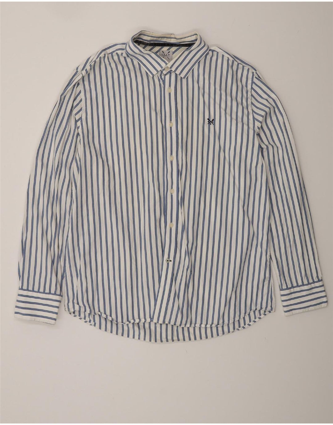 Crew Clothing Ανδρικό πουκάμισο Classic Fit 2XL Λευκό ριγέ βαμβακερό