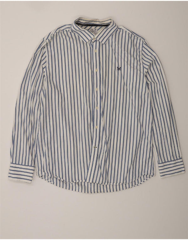 Crew Clothing Ανδρικό πουκάμισο Classic Fit 2XL Λευκό ριγέ βαμβακερό