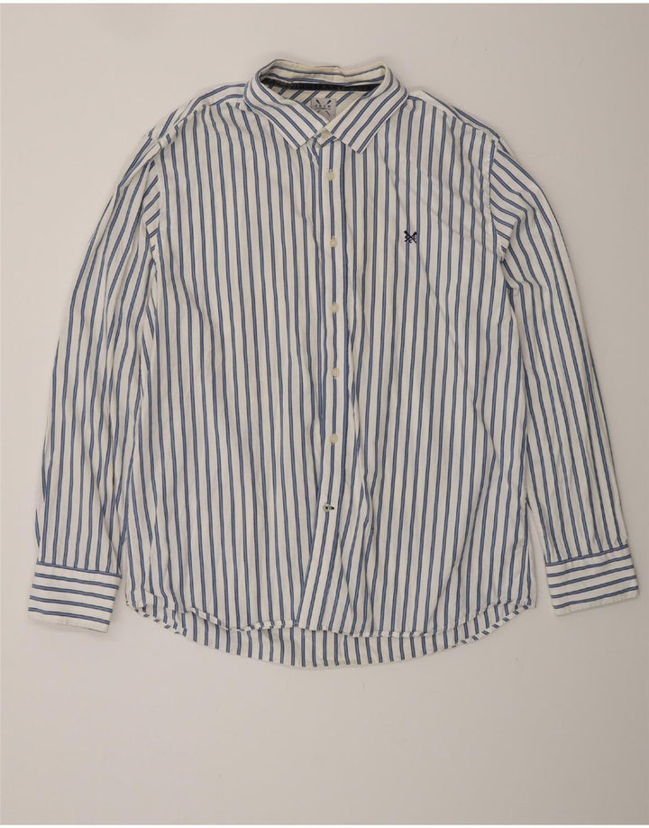 Crew Clothing Ανδρικό πουκάμισο Classic Fit 2XL Λευκό ριγέ βαμβακερό