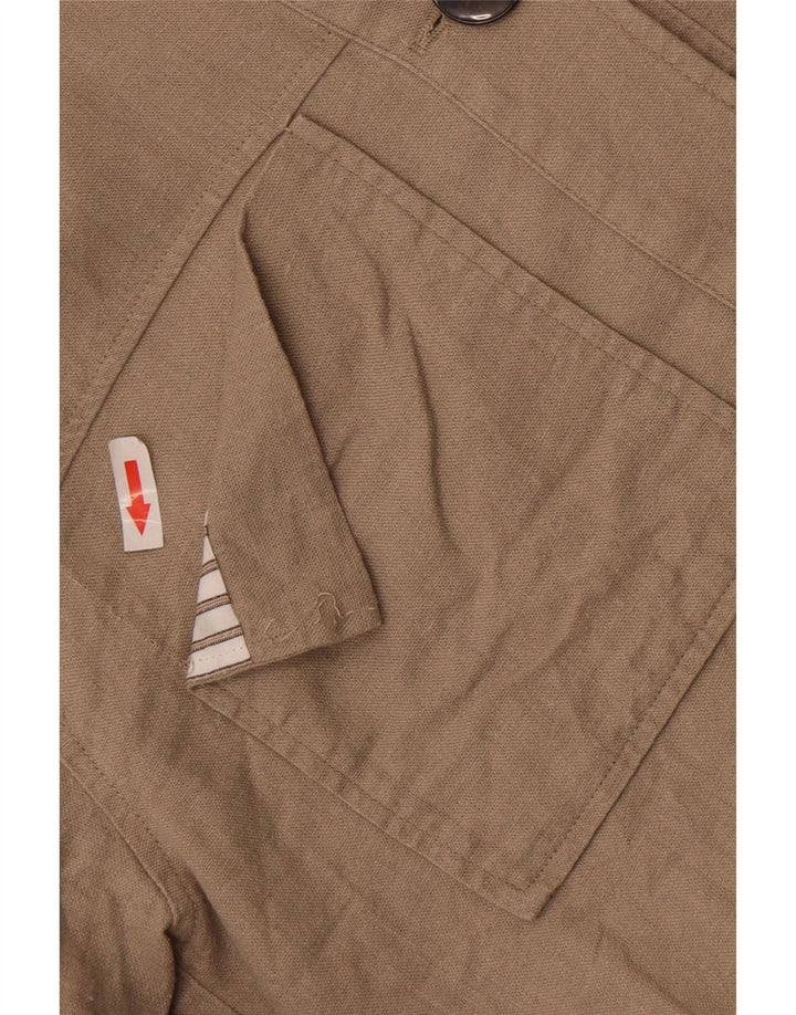 Zara Womens Crop Oversized Bomber Jacket UK 10 Small Beige Lenn