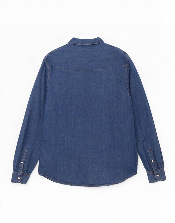 Ανδρικό τζιν πουκάμισο Wrangler Slim Fit μεγάλο μπλε βαμβακερό