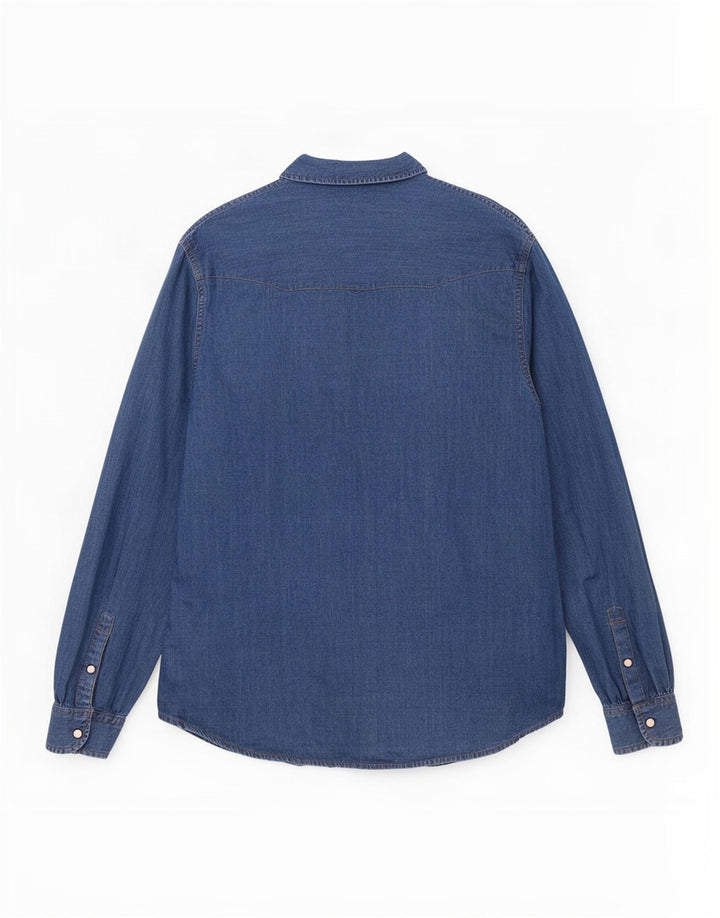 Ανδρικό τζιν πουκάμισο Wrangler Slim Fit μεγάλο μπλε βαμβακερό