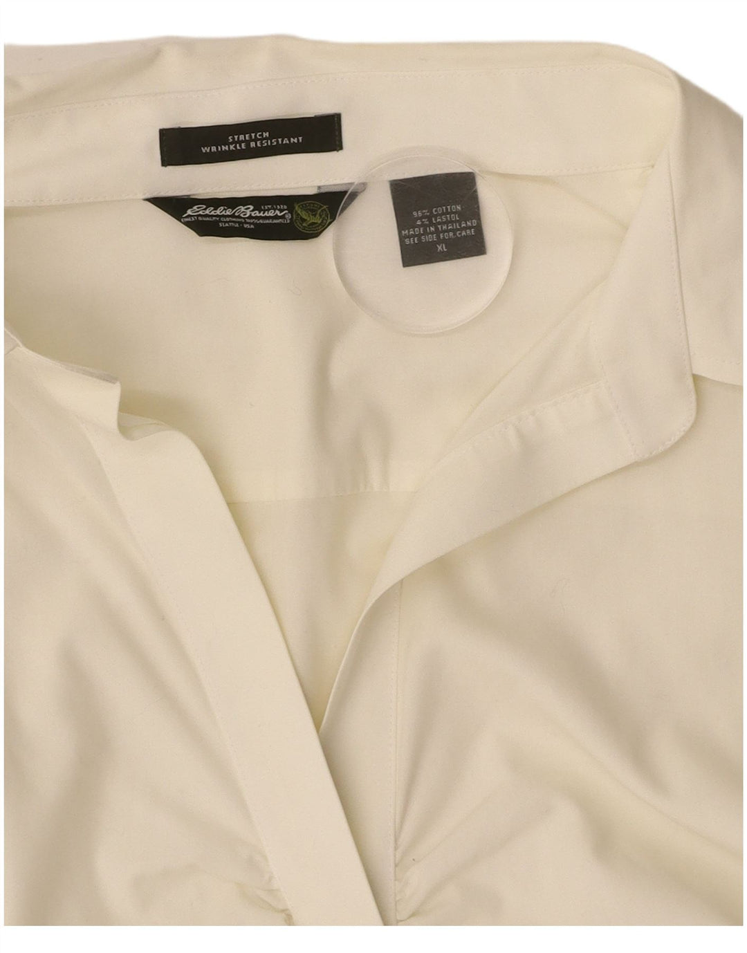 EDDIE BAUER Γυναικείο πουλόβερ μπλούζα με 3/4 μανίκια UK 18 XL Λευκό βαμβακερό
