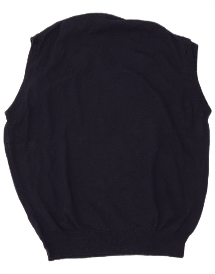 Trussardi ανδρικό γιλέκο Tank Top Large Navy Blue Μαλλί Merino