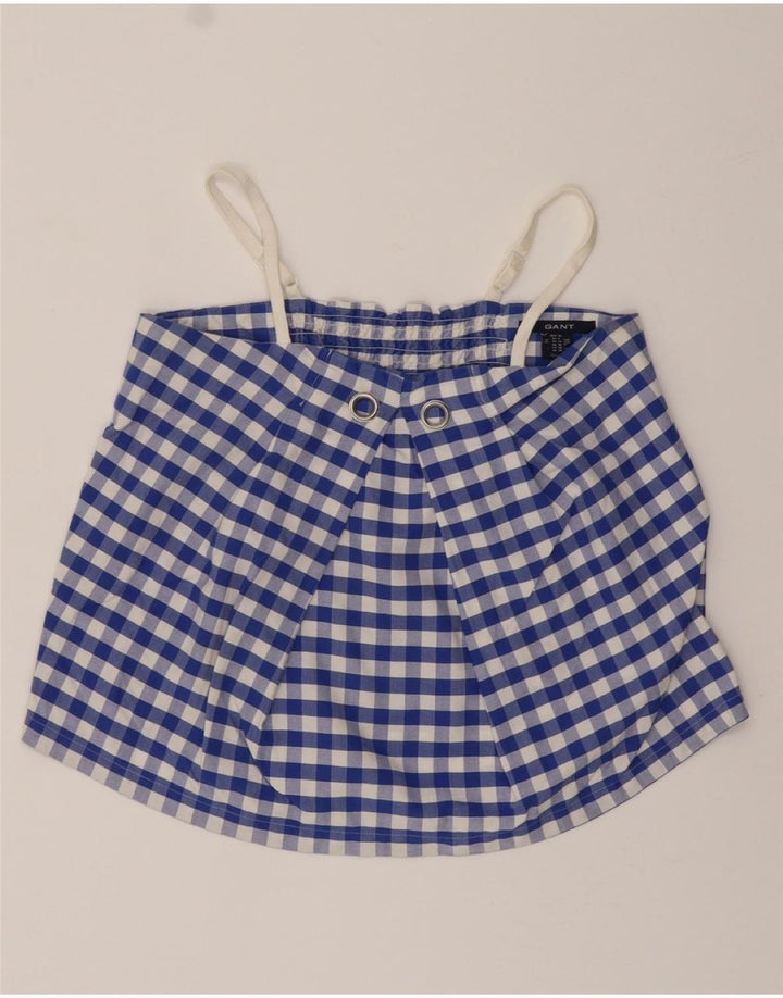 GANT Womens Crop Top UK 10 Small Blue Gingham Cotton Vintage Gant and Second-Hand Gant from Messina Hembry 