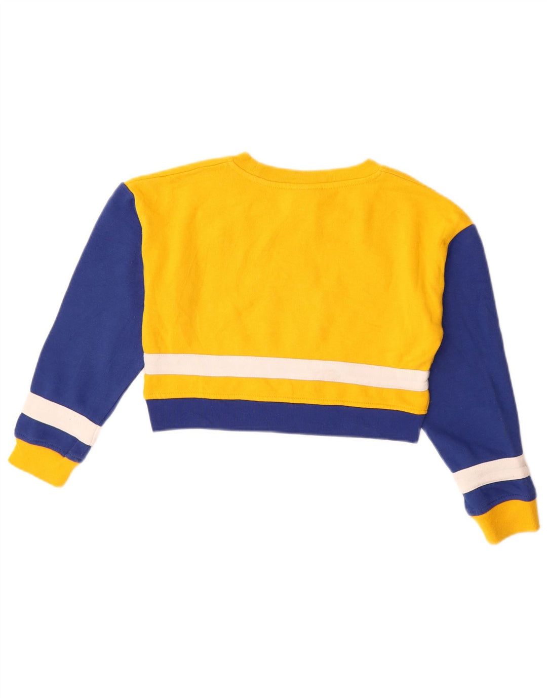 NHL Girls Crop Graphic Sweatshirt Jumper 7-8 Years Yellow Colourblock