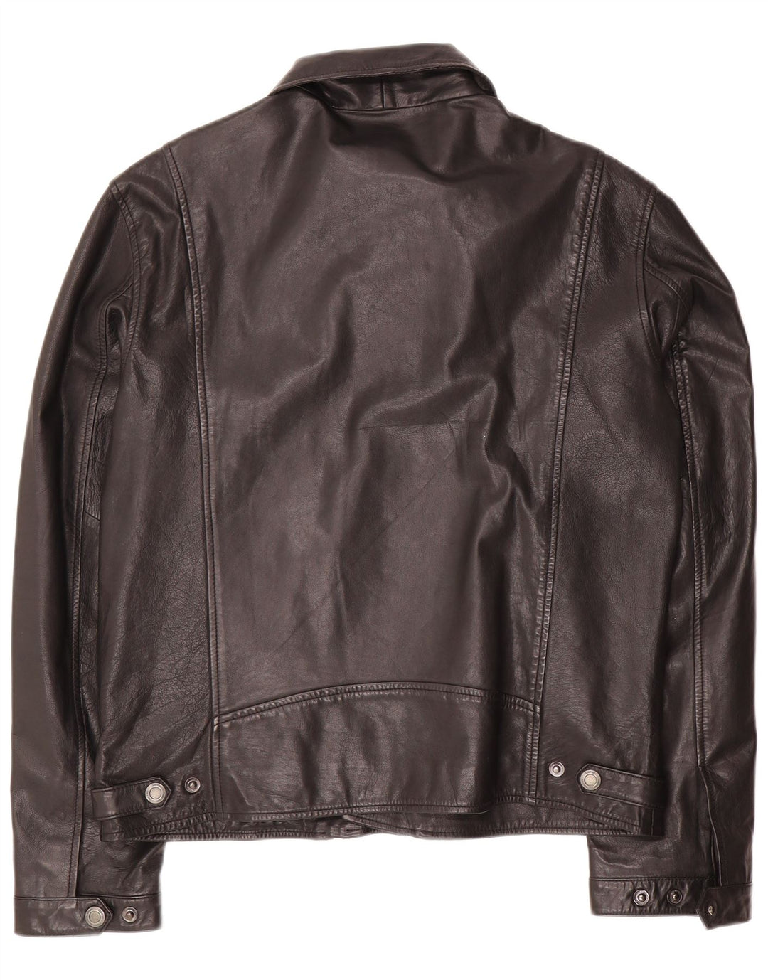 VINTAGE Ανδρικό Δερμάτινο Μπουφάν Biker IT 52 XL Μαύρο Δερμάτινο