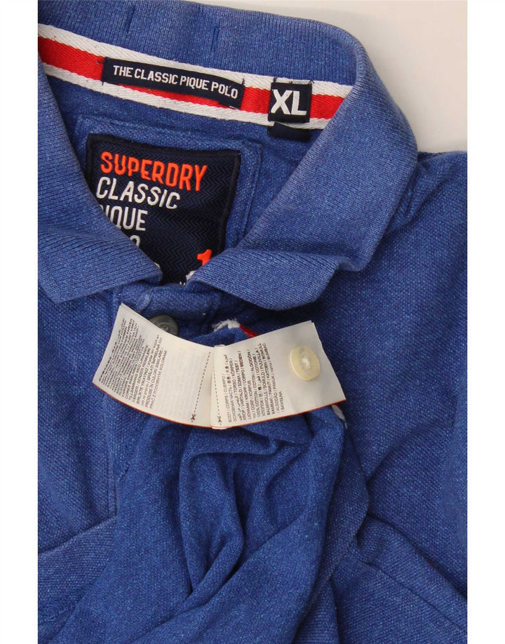 Ανδρικό μπλουζάκι πόλο Superdry XL Μπλε βαμβακερό