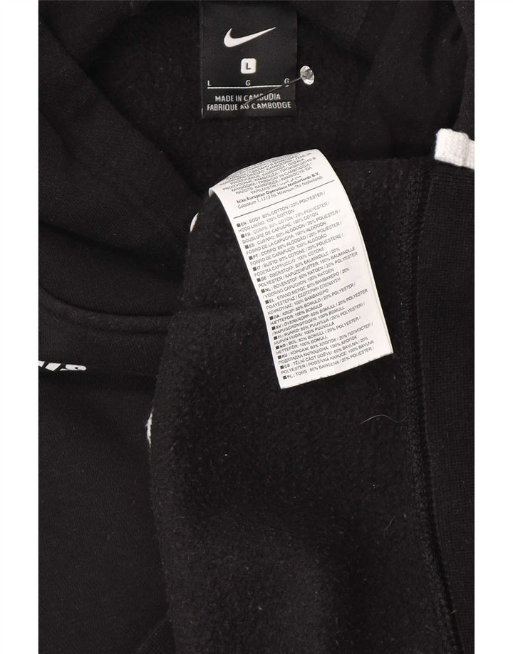 Ανδρικό γραφικό κουκούλα Nike, μεγάλο μαύρο βαμβακερό