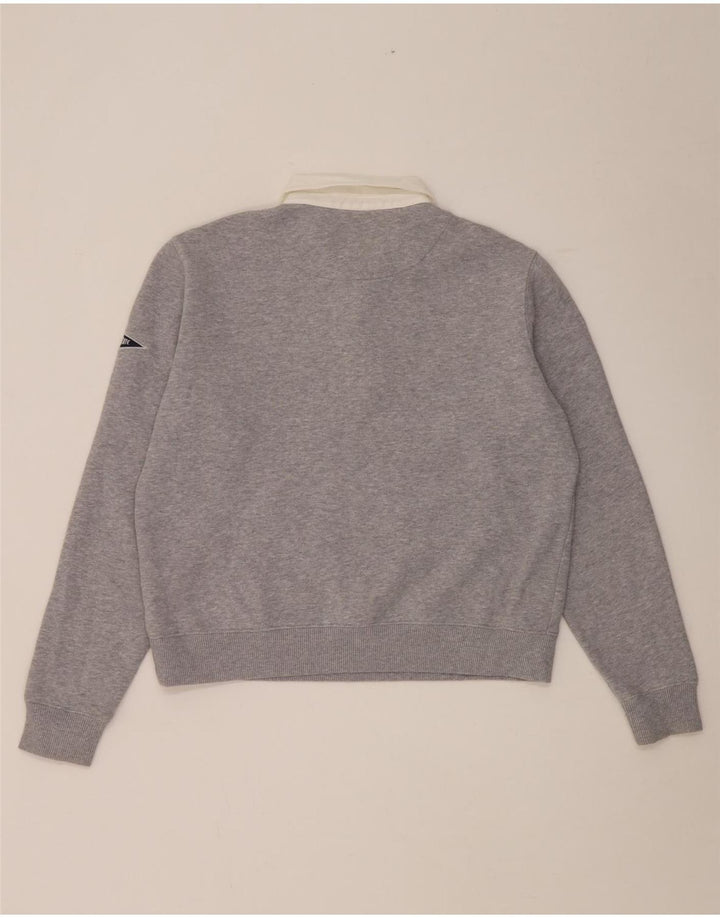 Superdry Γυναικείο φούτερ Polo με λαιμόκοψη Jumper UK 12 Medium Grey