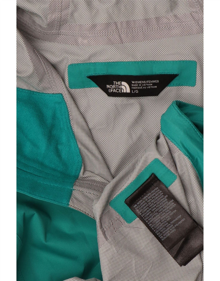THE NORTH FACE Womens Hooded Rain Jacket UK 14 Large Turquoise Polyester Vintage The North Face and Second-Hand The North Face from Messina Hembry 