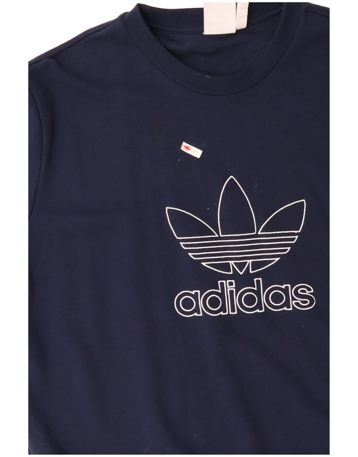 Ανδρικό γραφικό φούτερ ADIDAS Jumper XL Navy Blue Cotton
