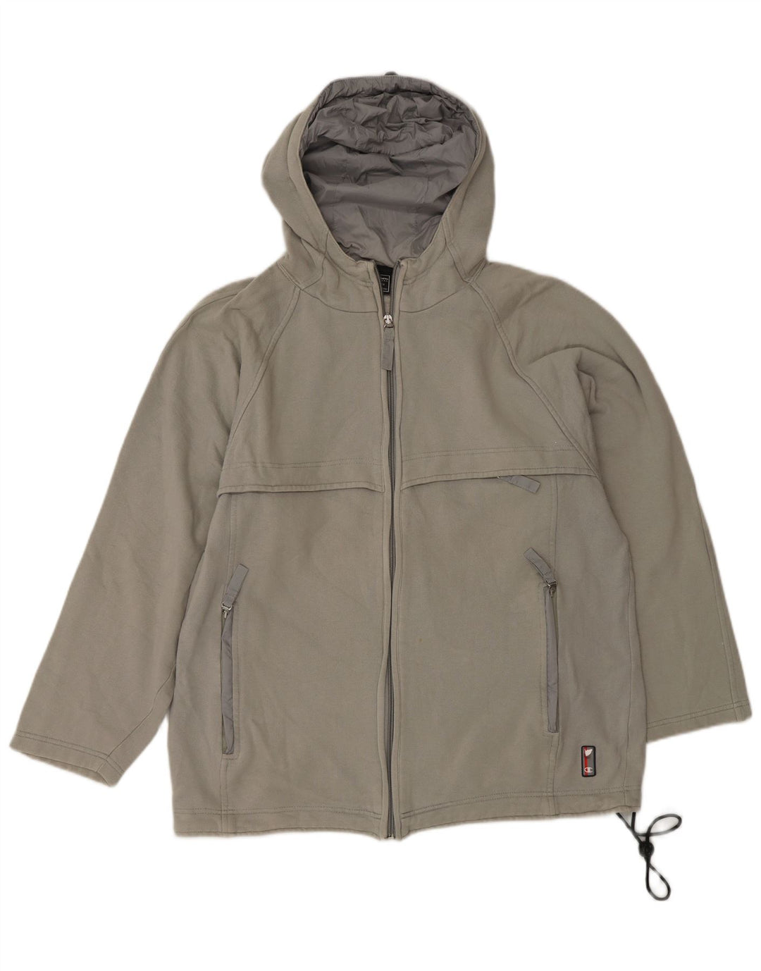 Ανδρικό πουλόβερ με κουκούλα με φερμουάρ CHAMPION Μεσαίο γκρι βαμβακερό