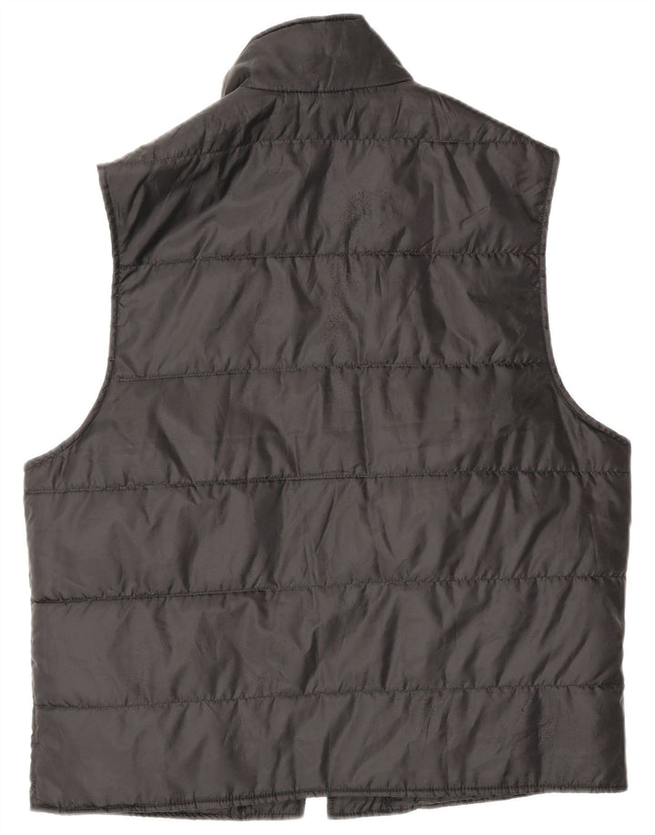 Vintage γυναικείο padded Gilet IT 52 XL Μαύρος πολυεστέρας