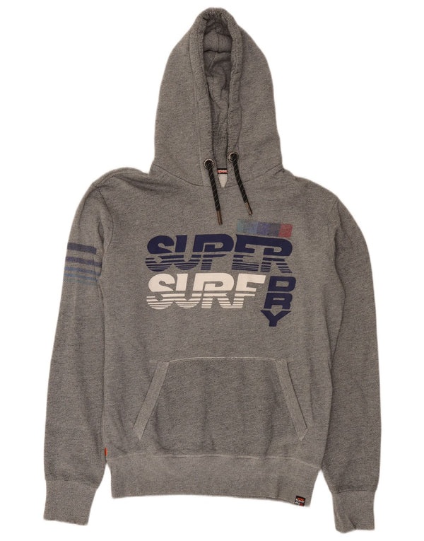 Ανδρικό γραφικό κουκούλα Superdry, βαμβακερό μεσαίο γκρι