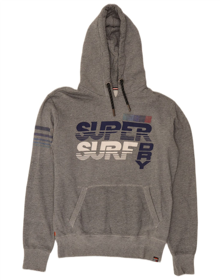 Ανδρικό γραφικό κουκούλα Superdry, βαμβακερό μεσαίο γκρι